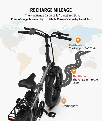 Inch Foldable Fat Tire Electric Bike 48V
