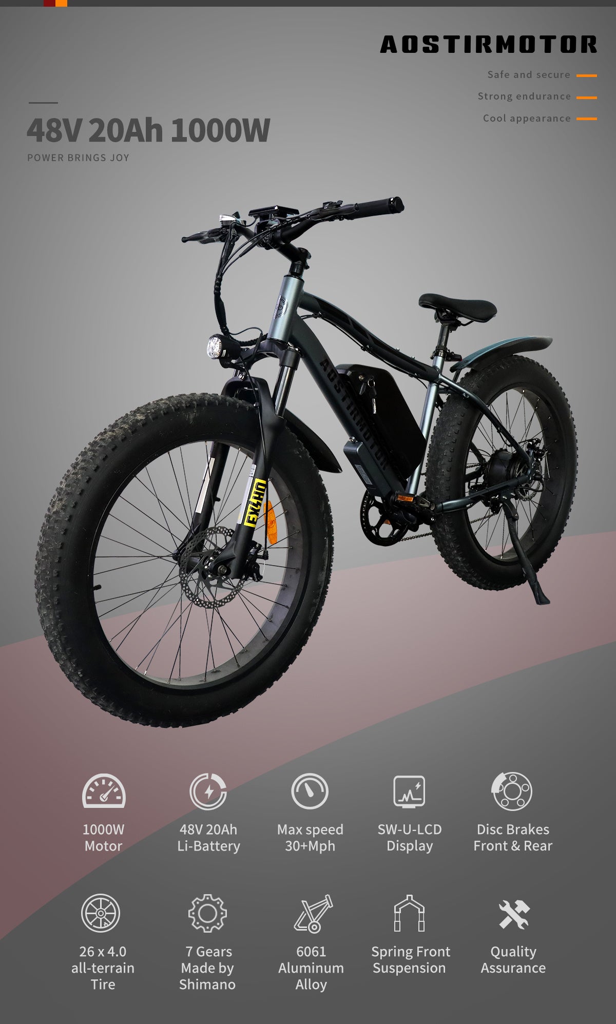 Foldable 20x4.0 Fat Tire E-Bike For Commuting