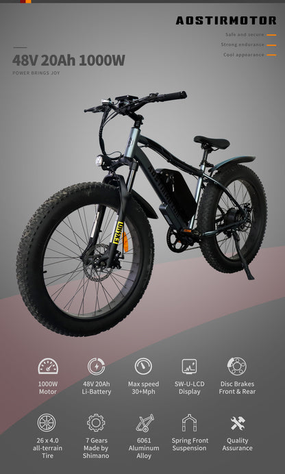Foldable 20x4.0 Fat Tire E-Bike For Commuting