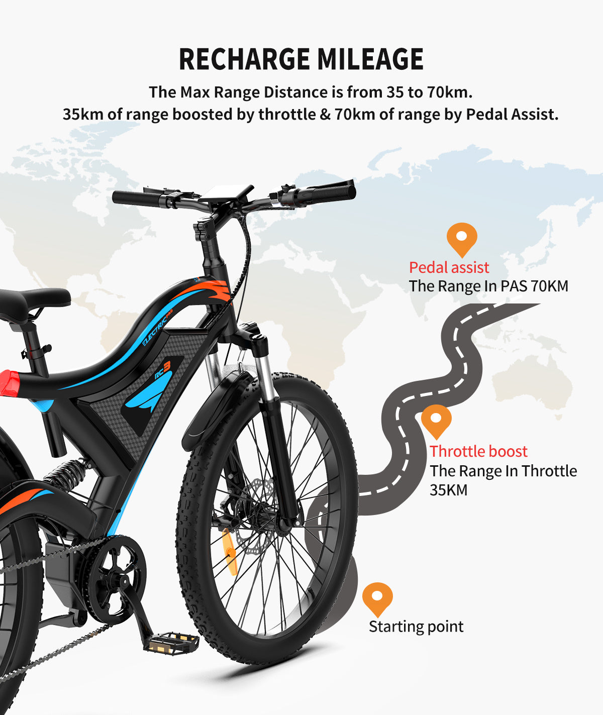 Inch E-Bike Front Suspension & Dual Mechanical Disc Brakes