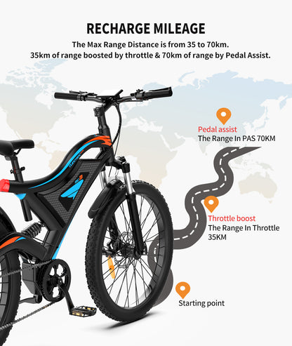 Inch E-Bike Front Suspension & Dual Mechanical Disc Brakes